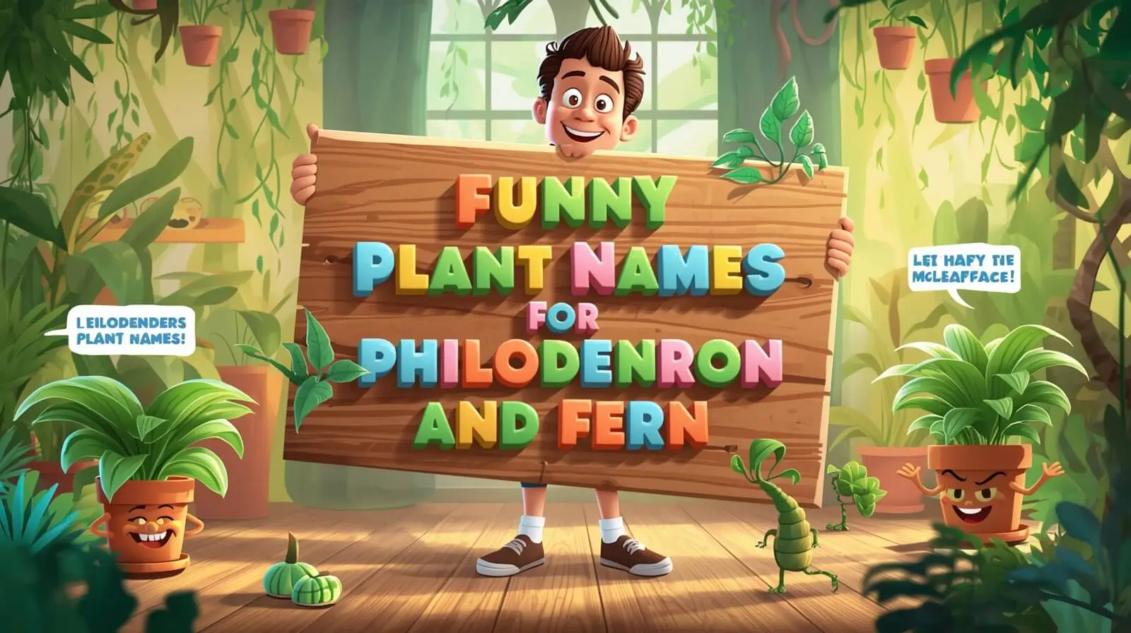 Funny plant names for philodendron and fern
