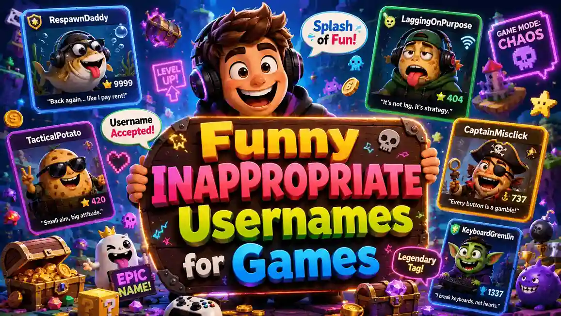 funny inappropriate usernames for games