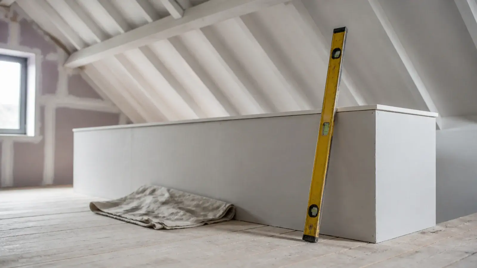attic loft bedroom ideas taking shape with a knee wall and painted slopes
