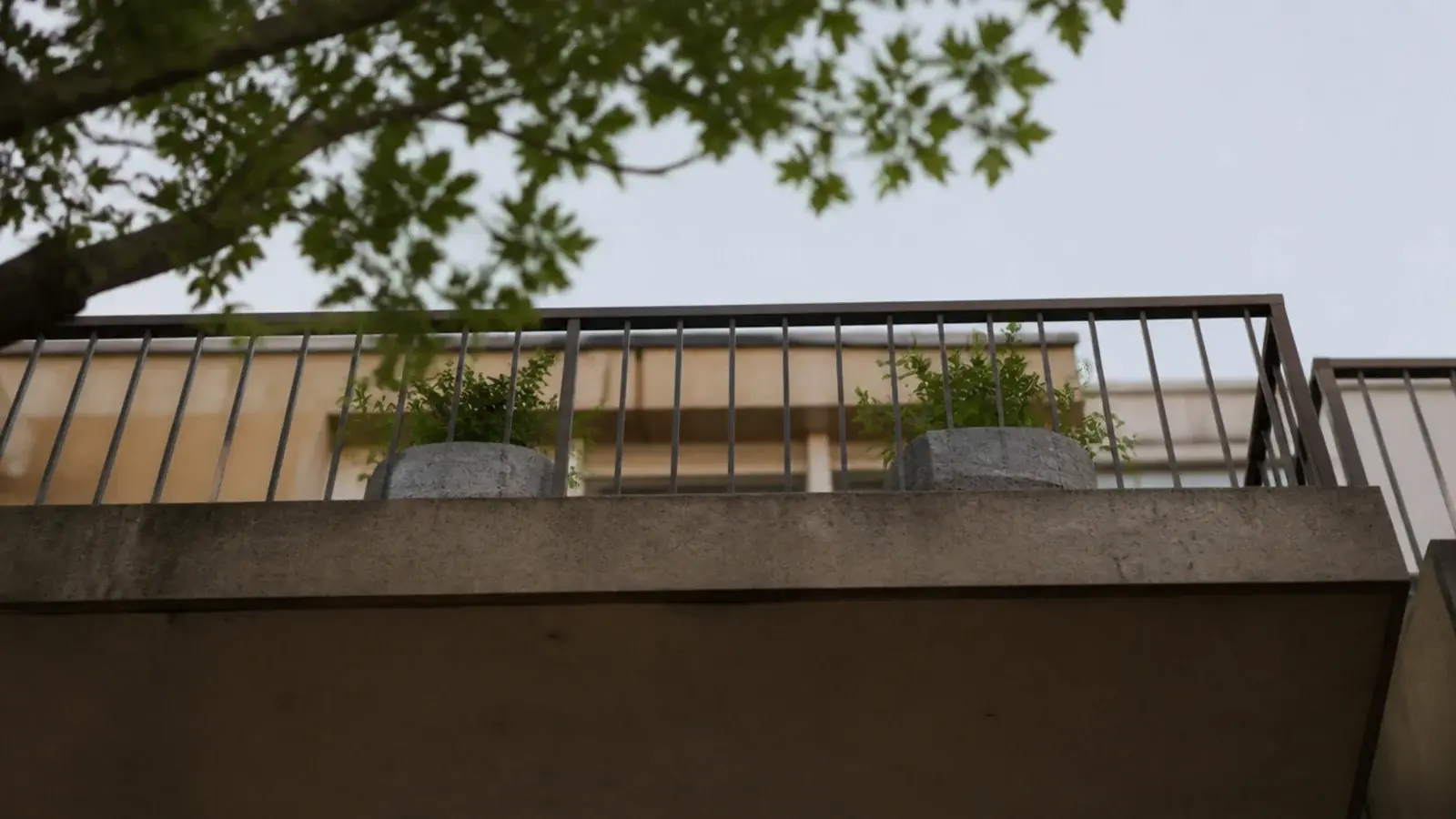 balcony seen from ground level showing what neighbours can see