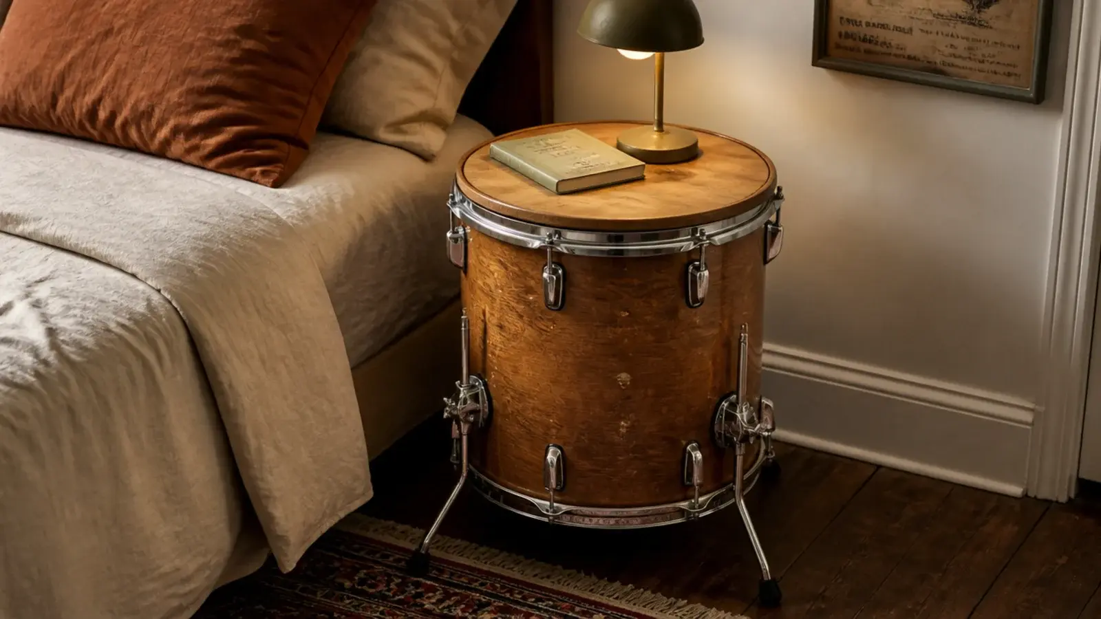 old floor tom drum with a round board across its head