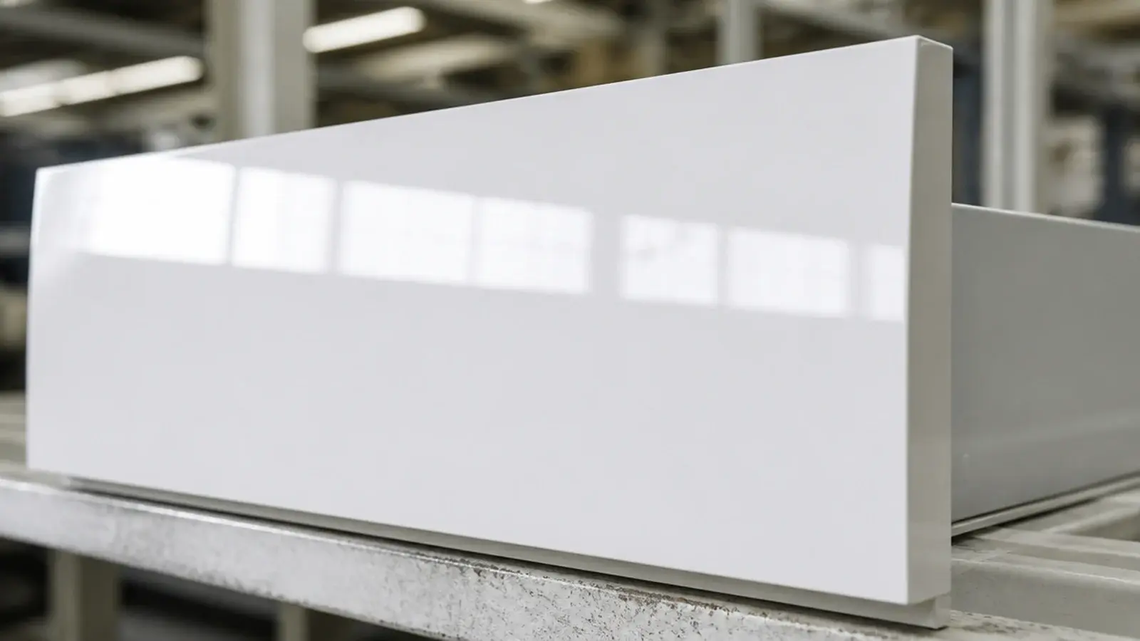 smooth sprayed white lacquer cabinet front with no visible brush marks