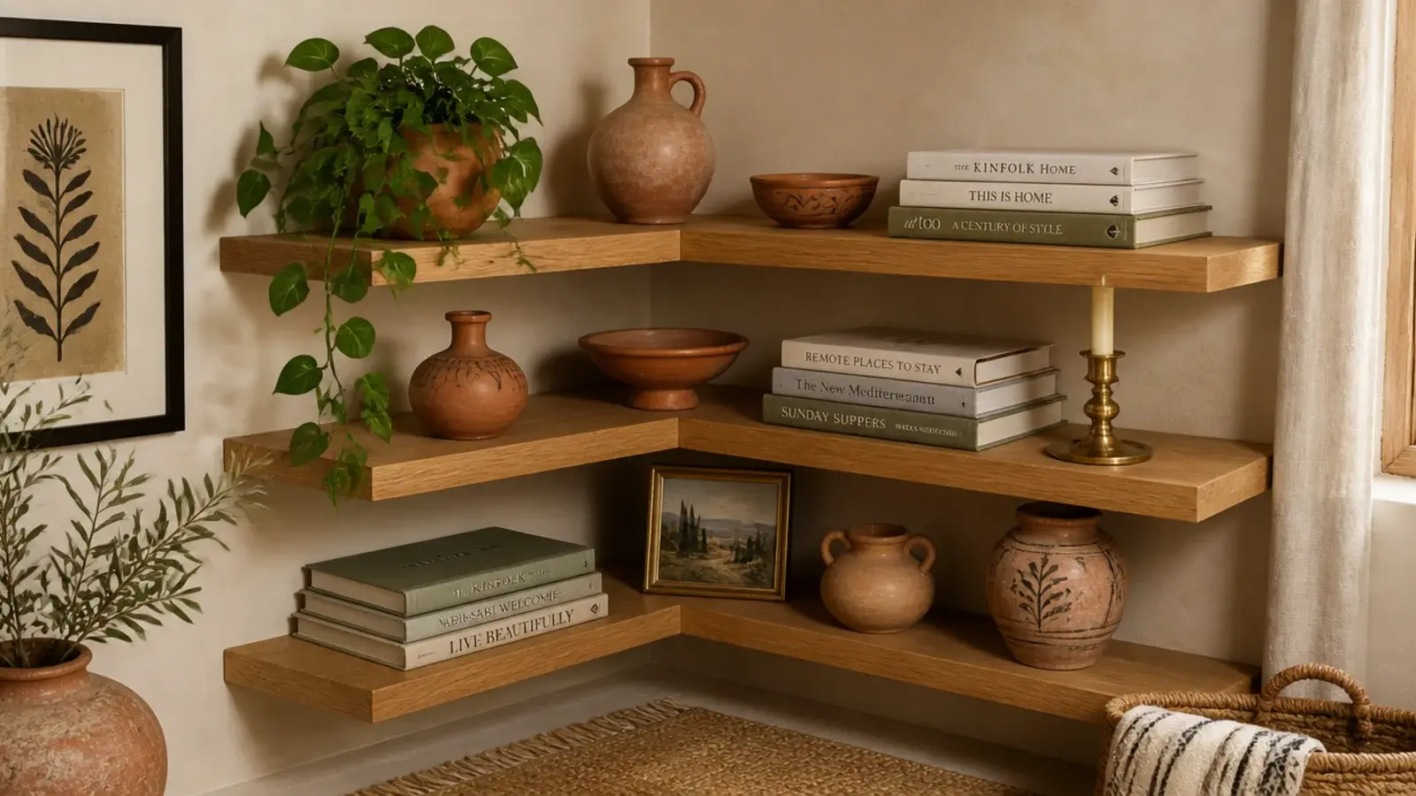 Corner Shelf Ideas — cozy decorating ideas from Name Chuckle