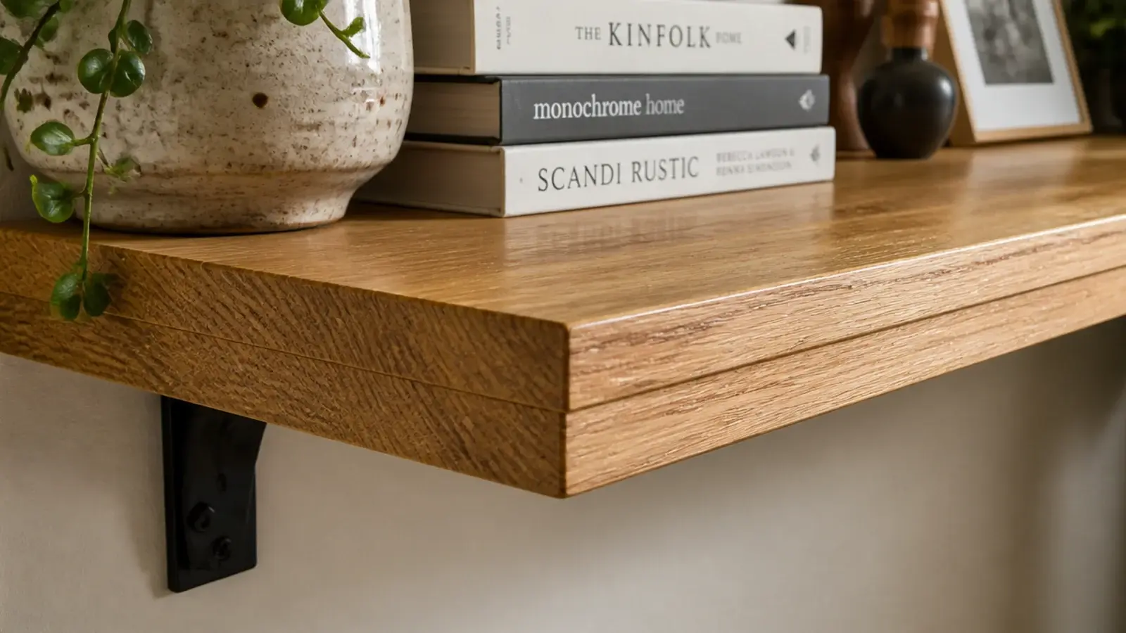 repaired shelf sitting dead straight after a strip was glued underneath