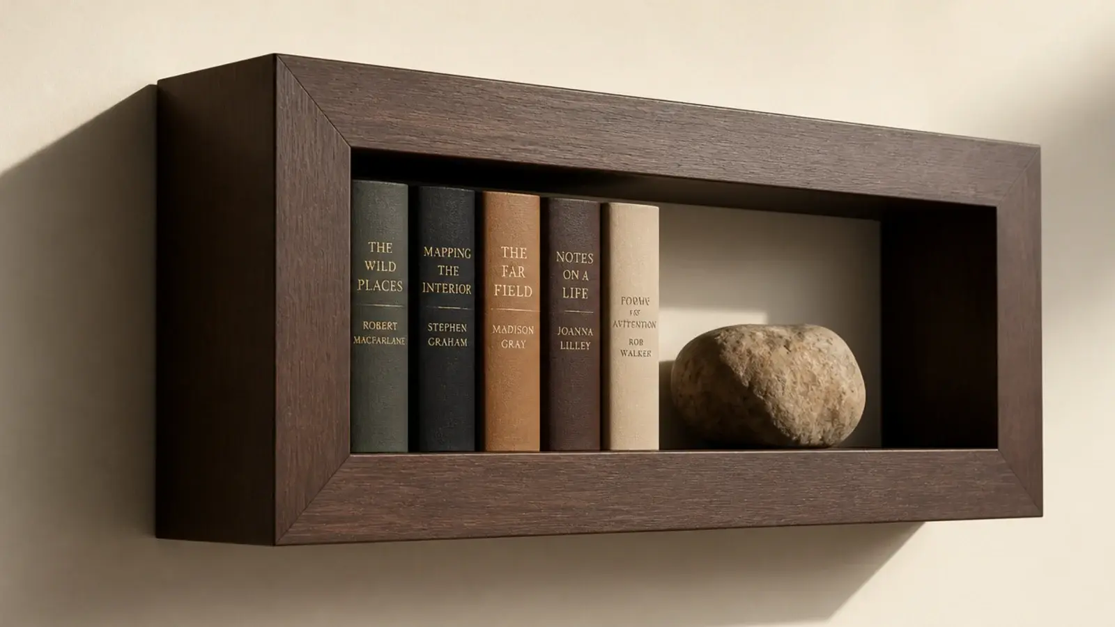 chunky two inch box shelf built hollow around a plywood core