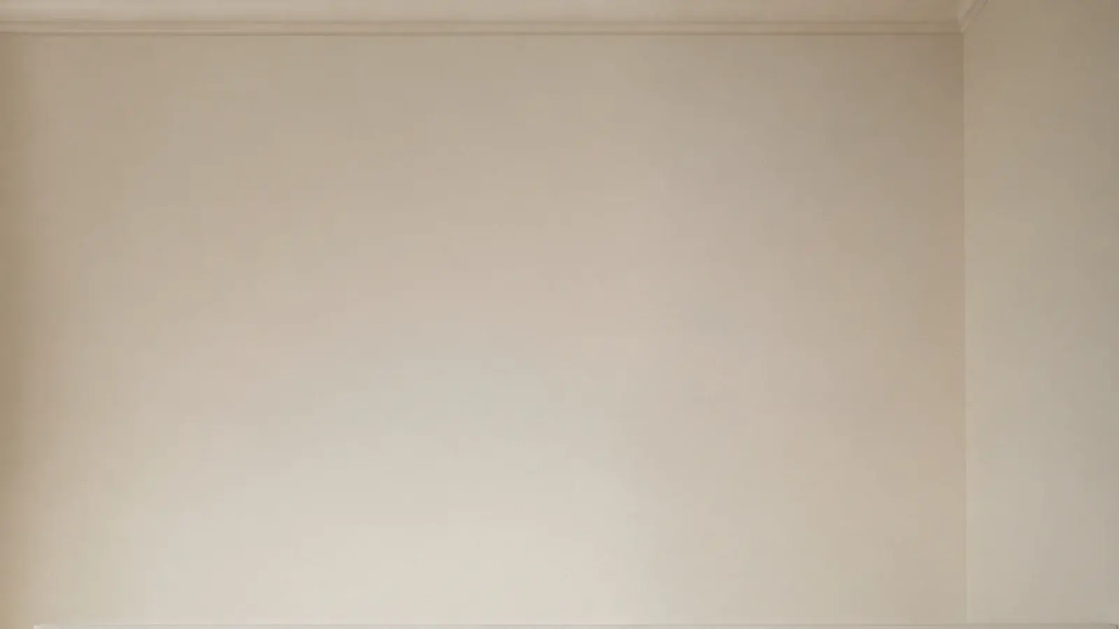Tall view of cream built in shelves styled in a small living room