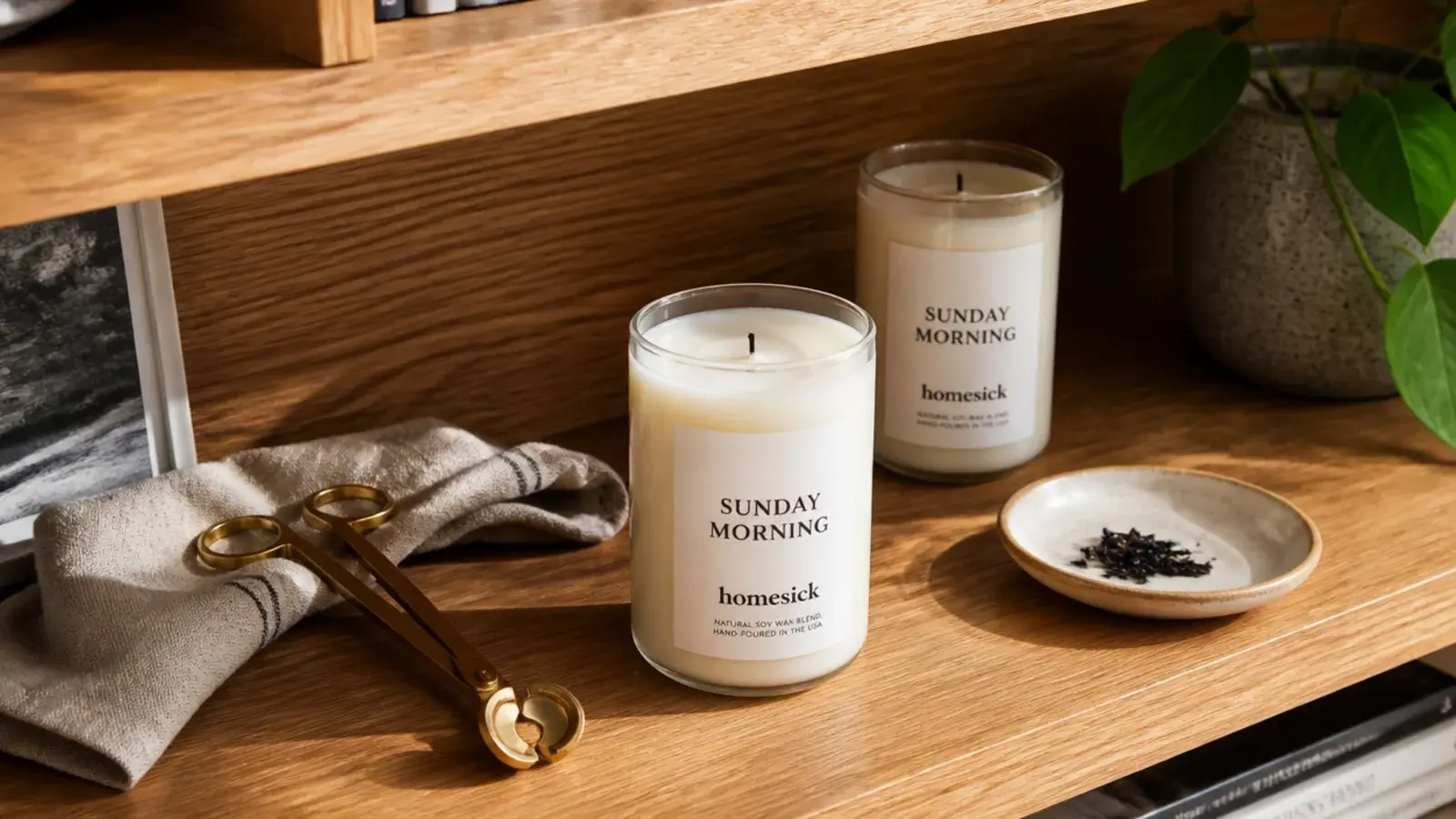 candles being trimmed and wiped during a weekly shelving reset