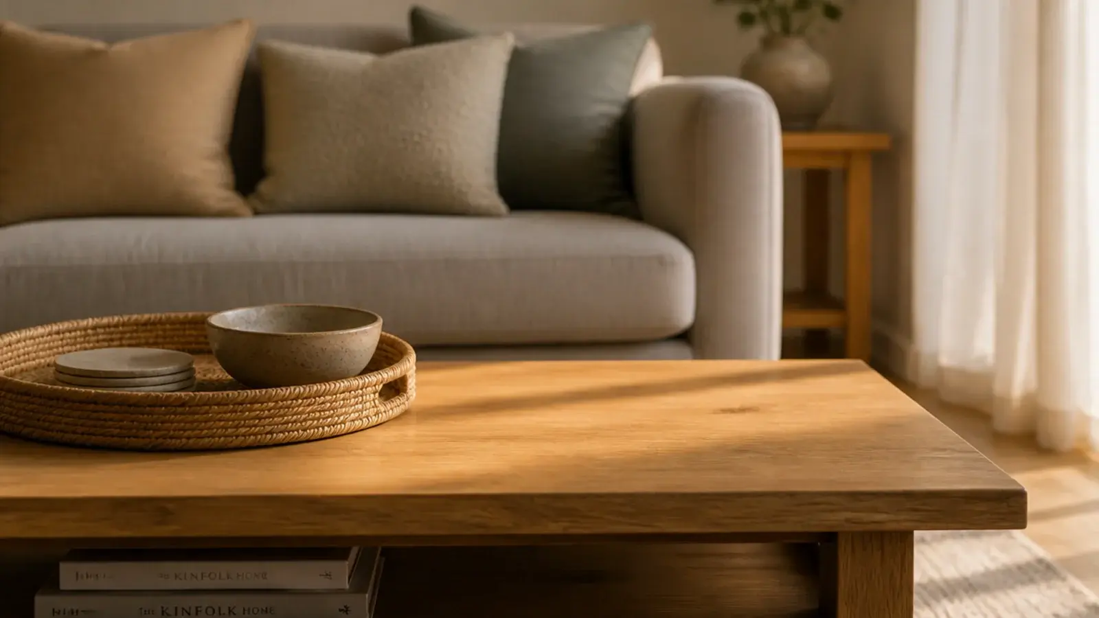center table ideas in a living room with a tray coasters and low bowl