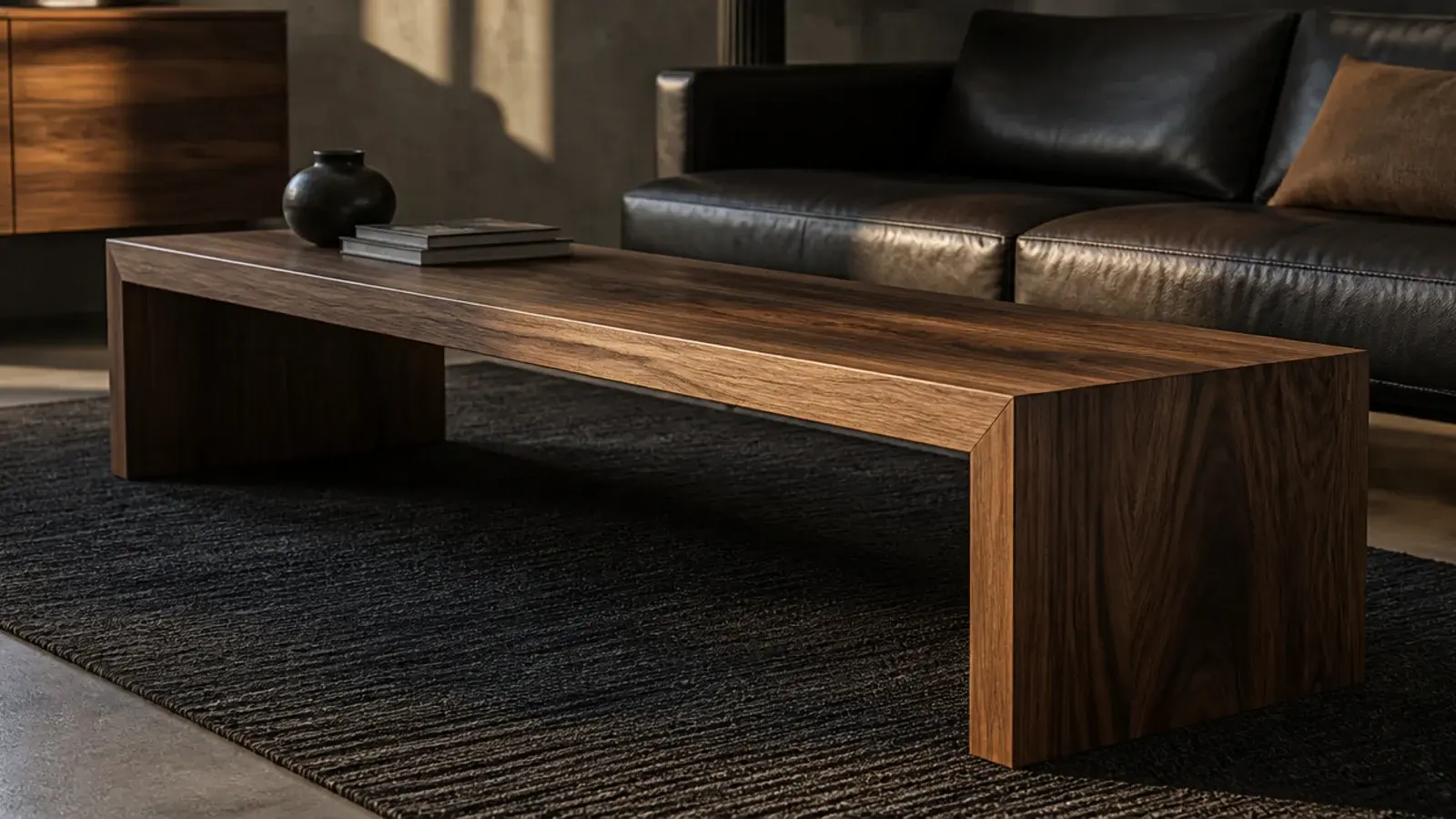 waterfall table with grain running over the edge and down to the floor