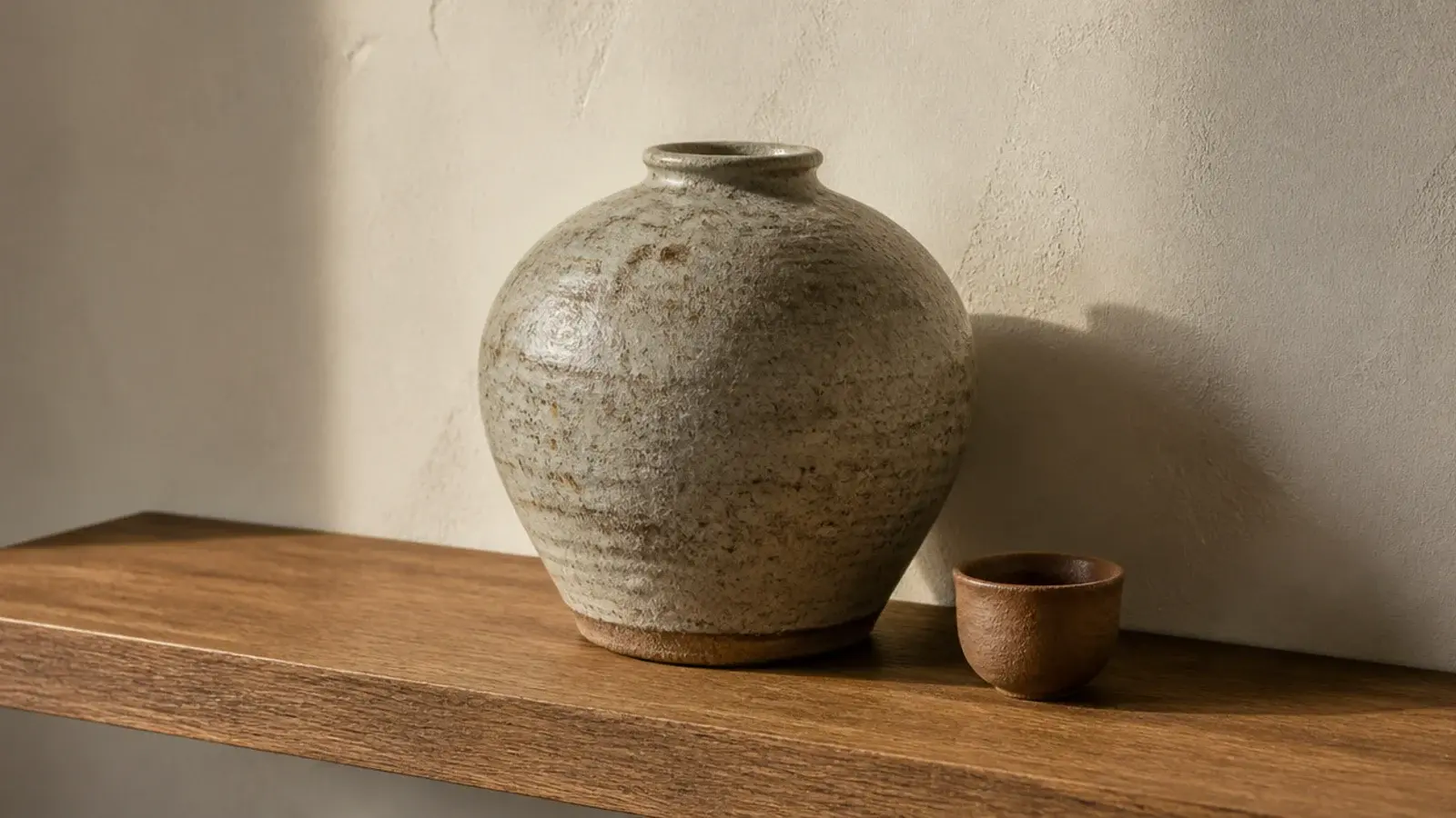 large vessel beside a much smaller object showing deliberate scale contrast