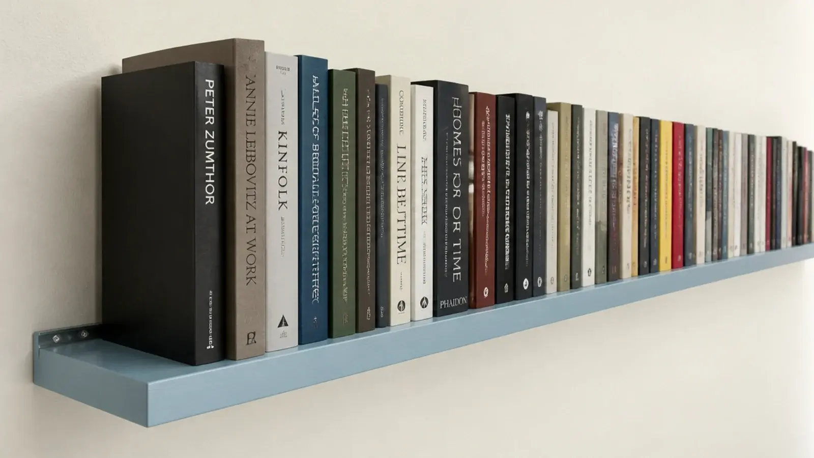 full length steel channel supporting the entire back edge of a shelf
