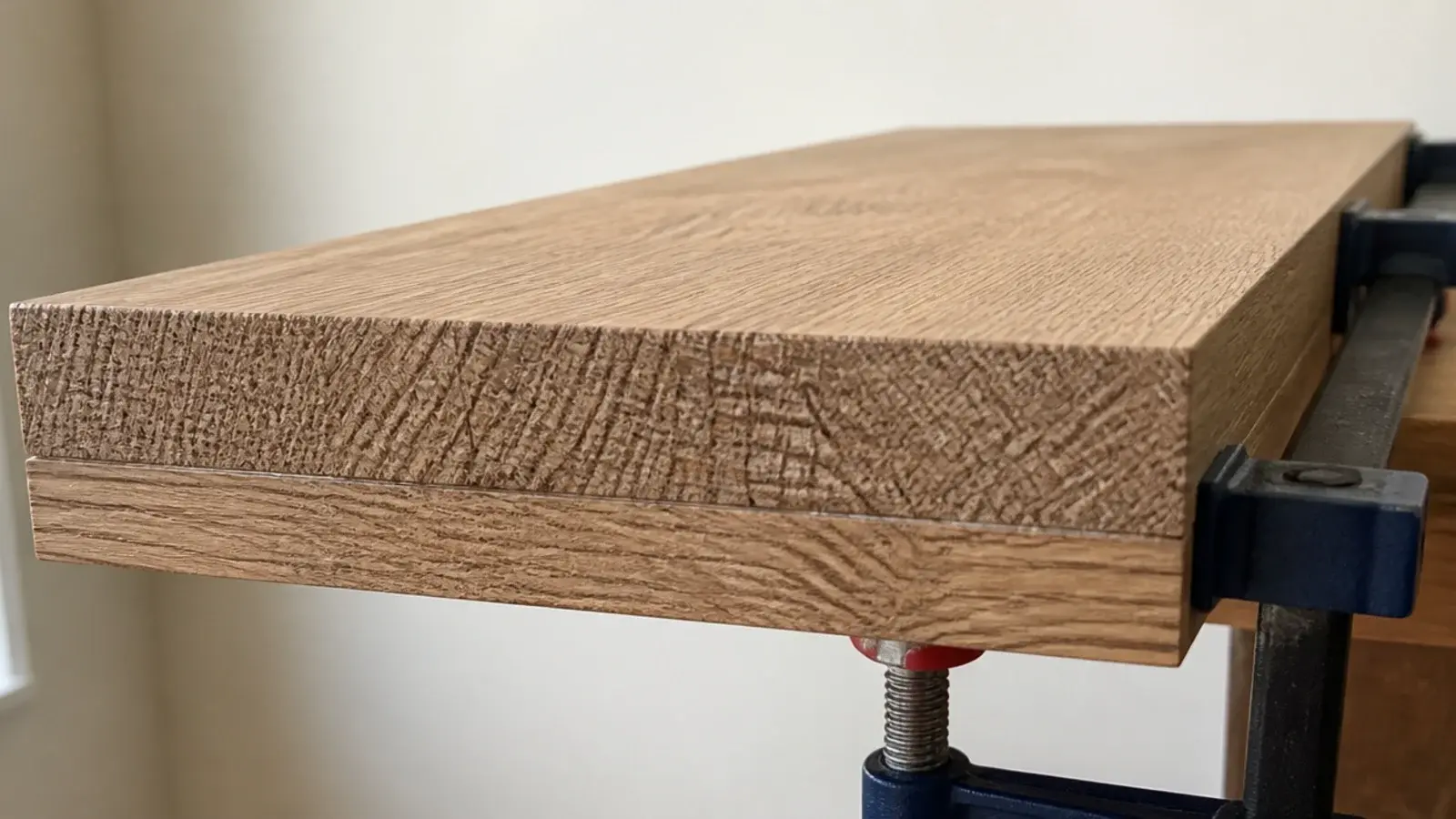 floating shelf with a built up front edge sitting perfectly straight again