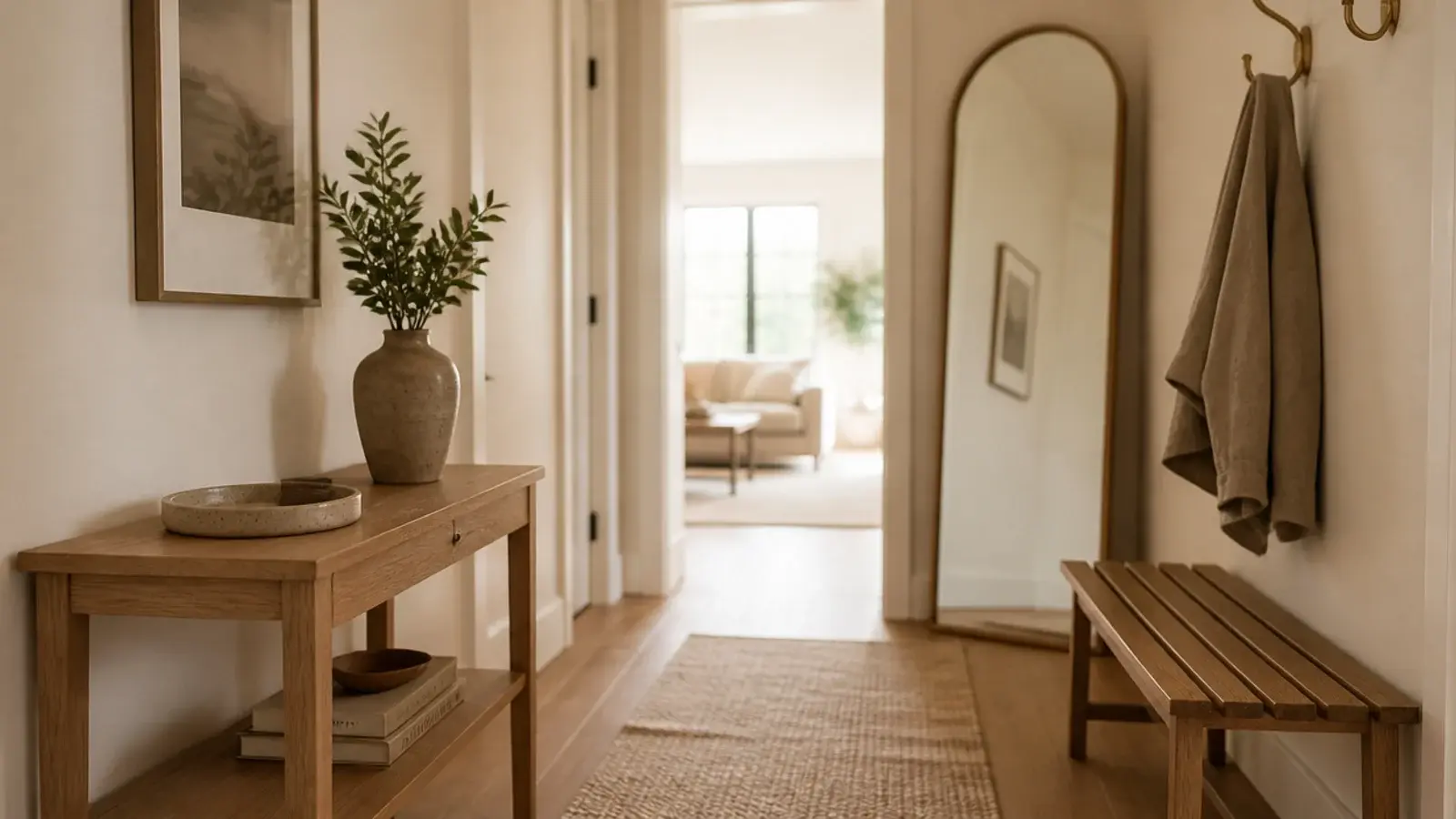 best entryway console tables and benches compared together in a hallway