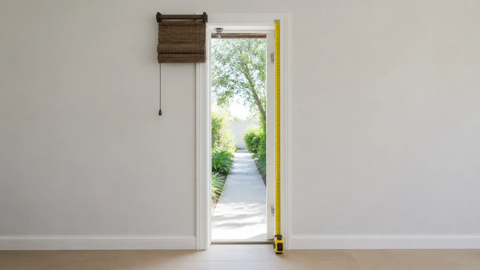 clear head height under a pendant beside a narrow doorway