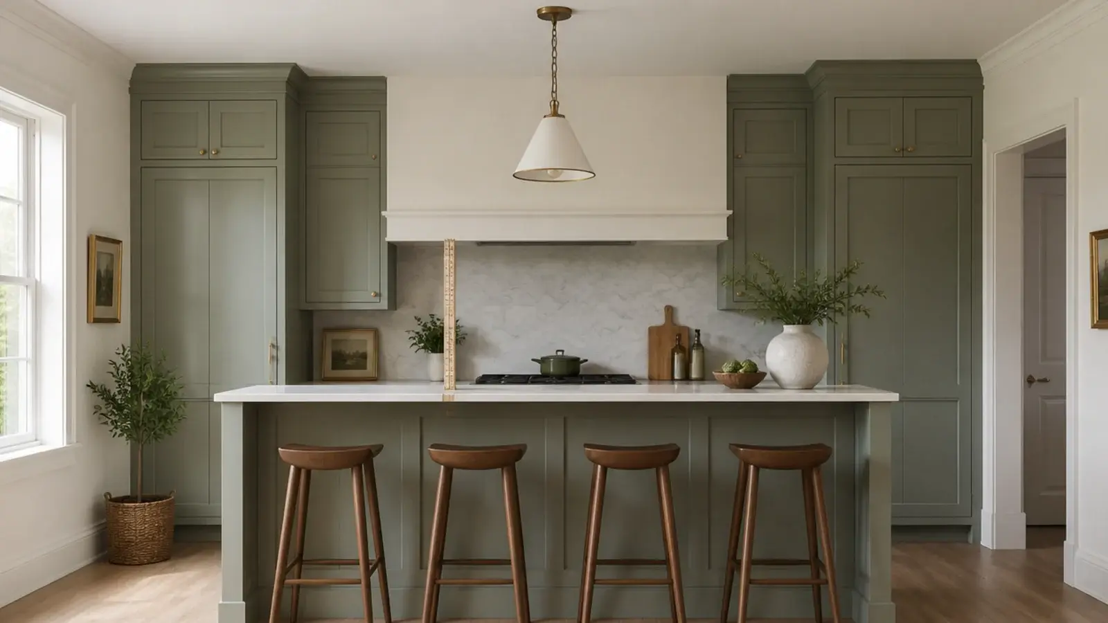 shade hung higher to suit a raised bar top counter