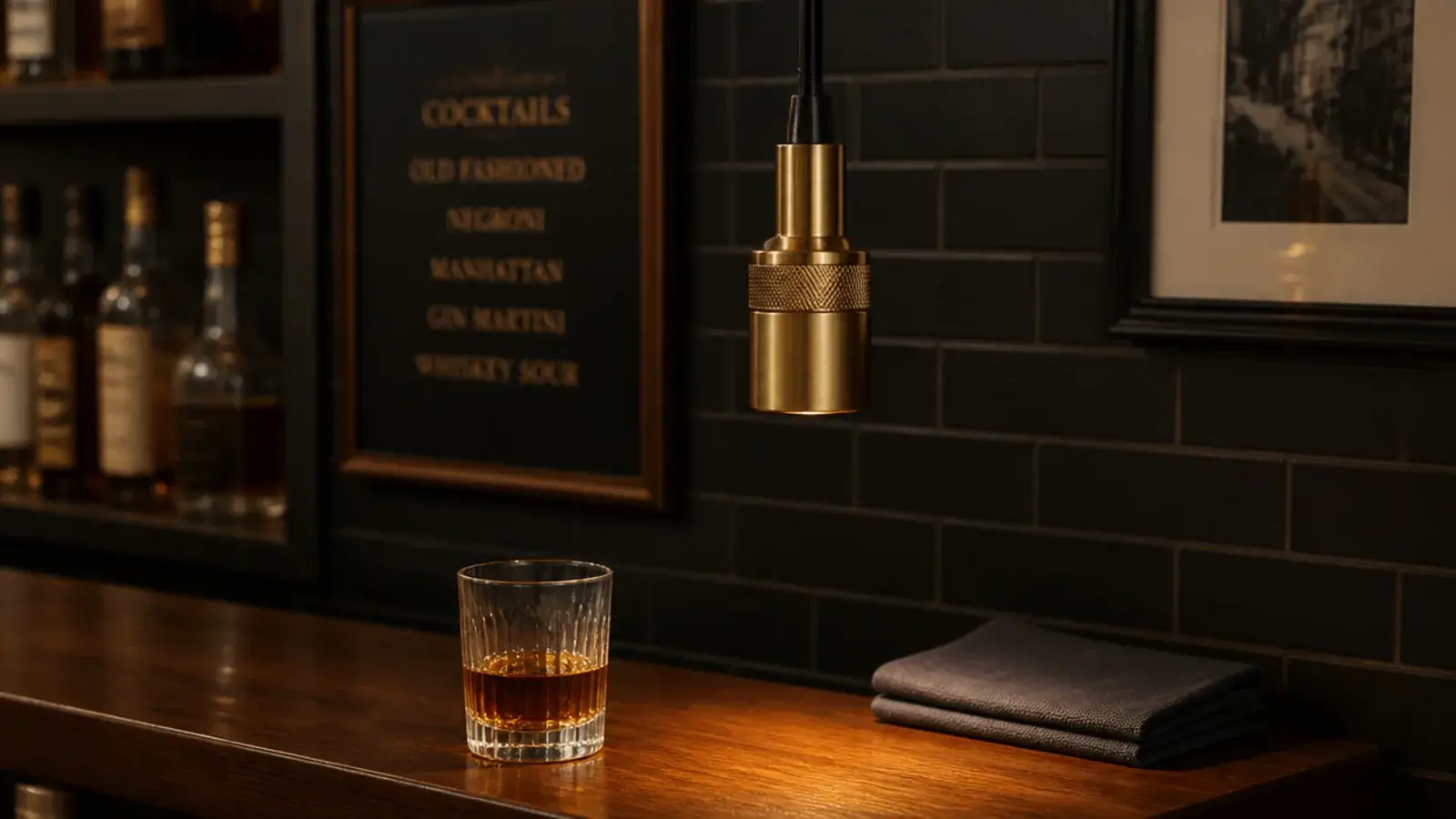 small brass pendant with a finely knurled band at its collar