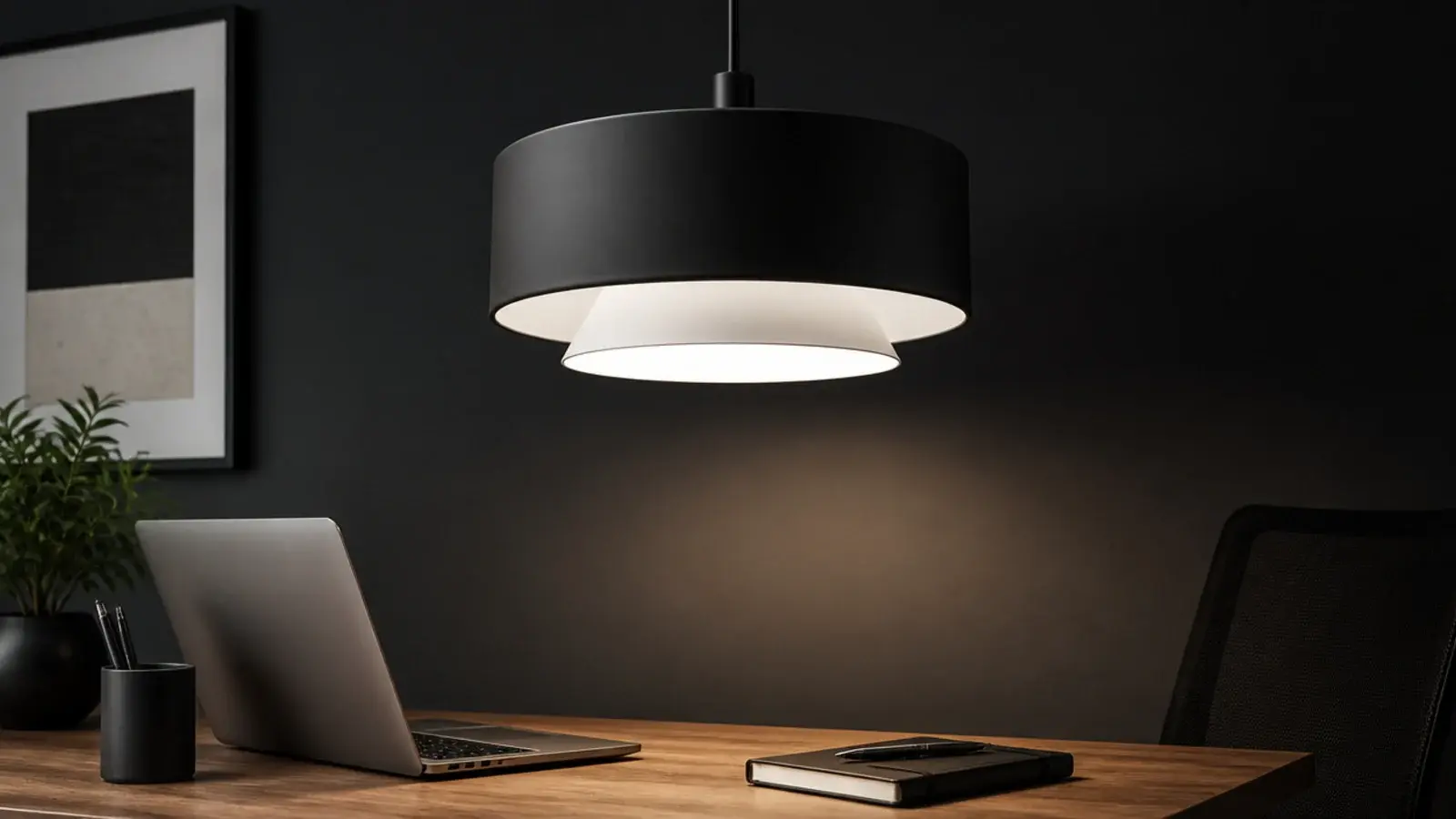 double shade pendant with a bright inner cone hidden inside
