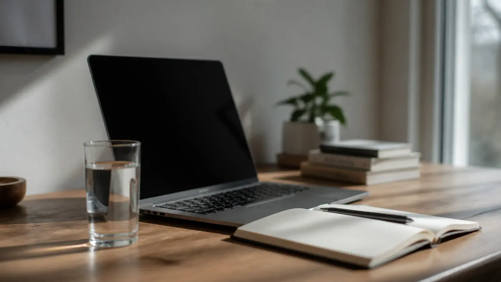 neutral white light across a desk during a working morning