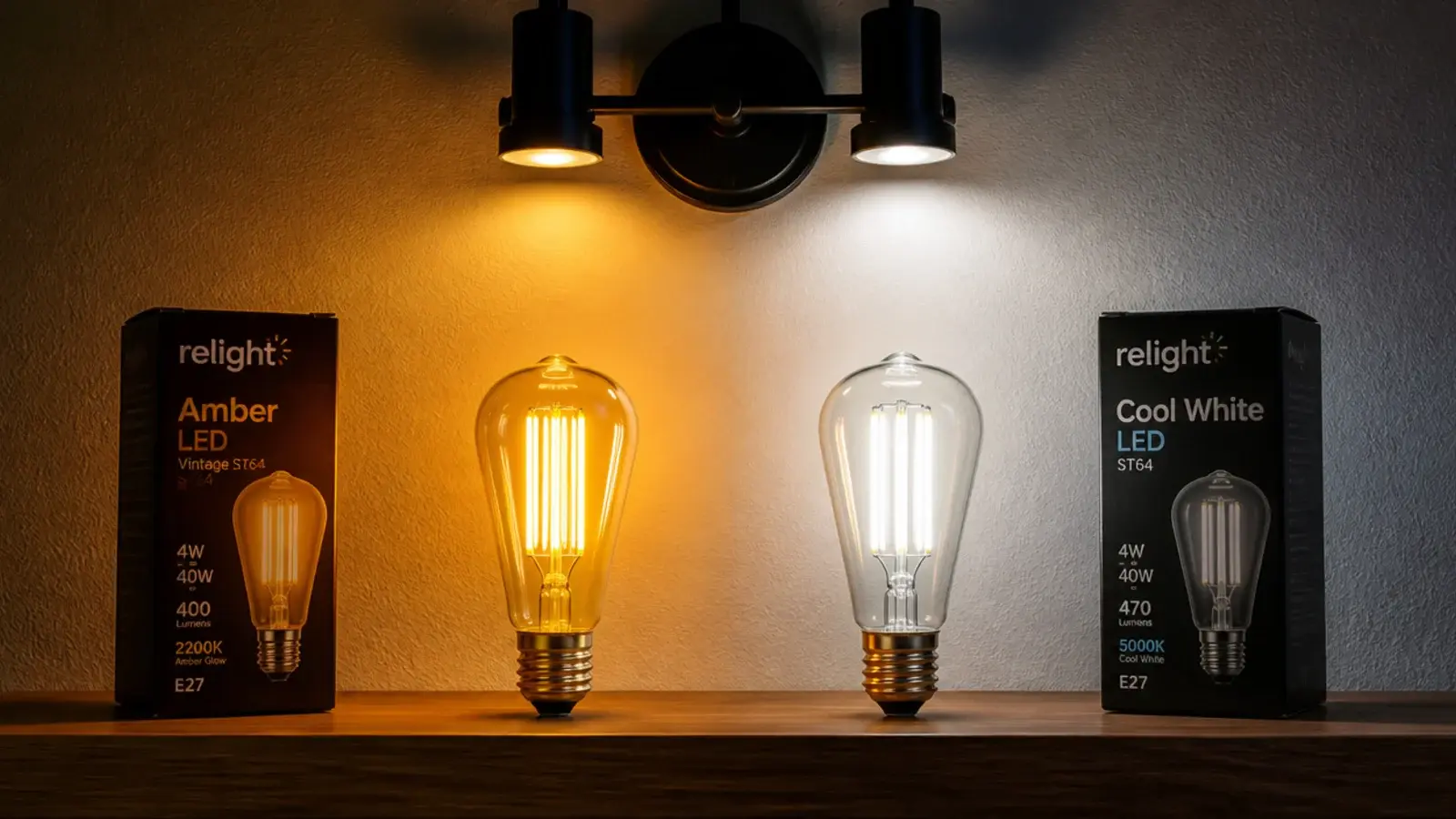warm bulb replacing a cool one in a rented wall fixture