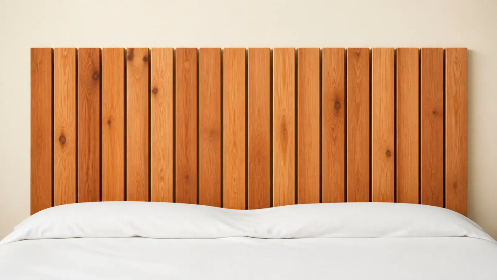 cedar fence pickets cut flat and sanded into a low budget headboard