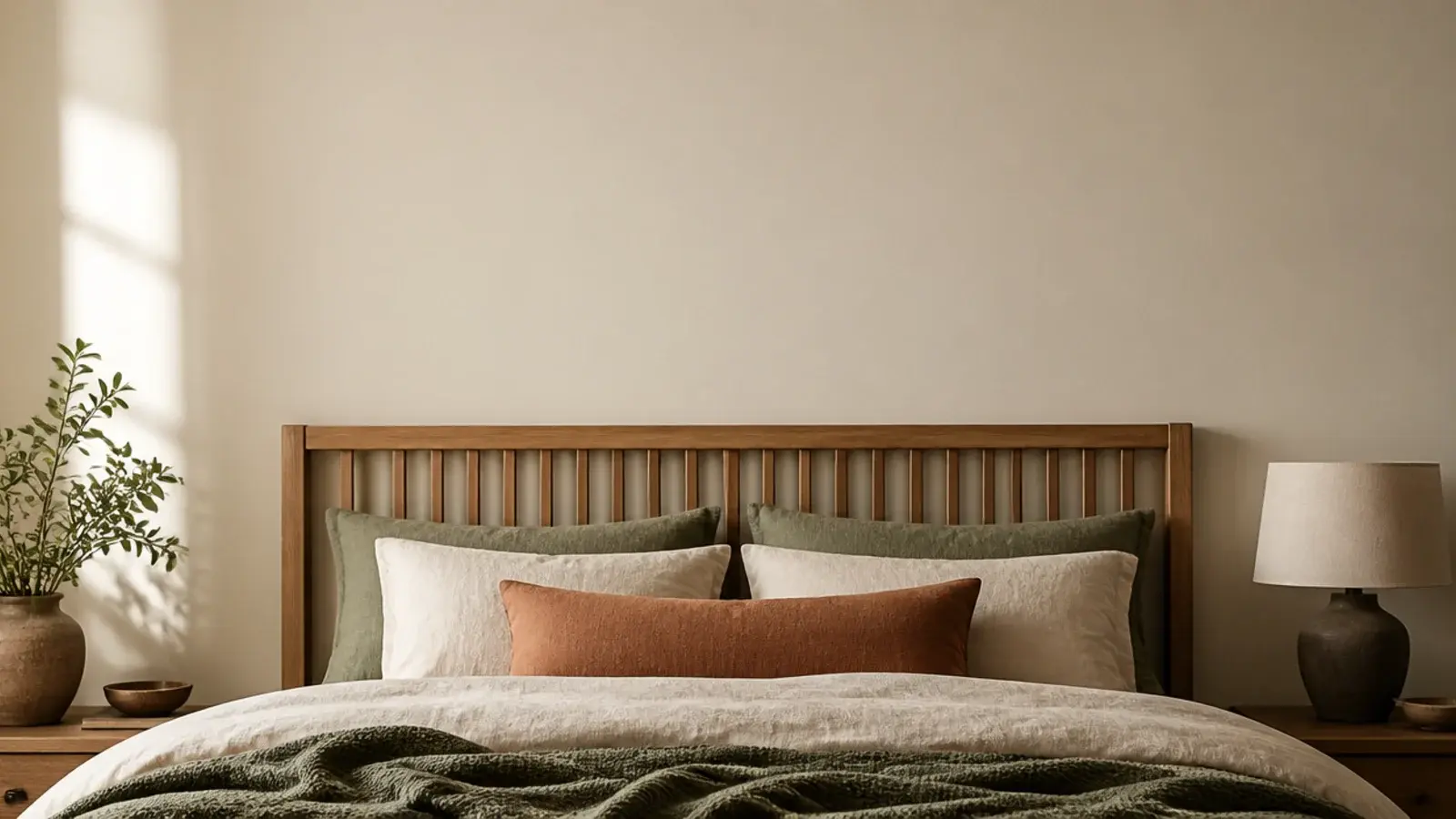 vertical collage image of cheap headboards in paint timber and hung textiles