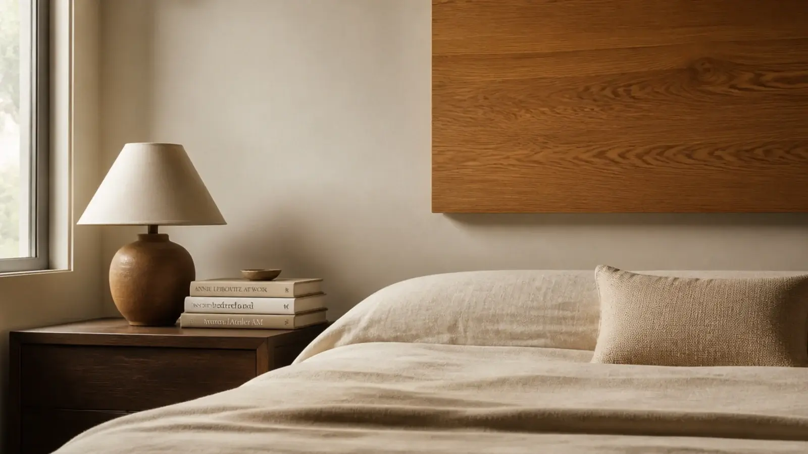 bare bedroom wall transformed with a cleated oak headboard panel
