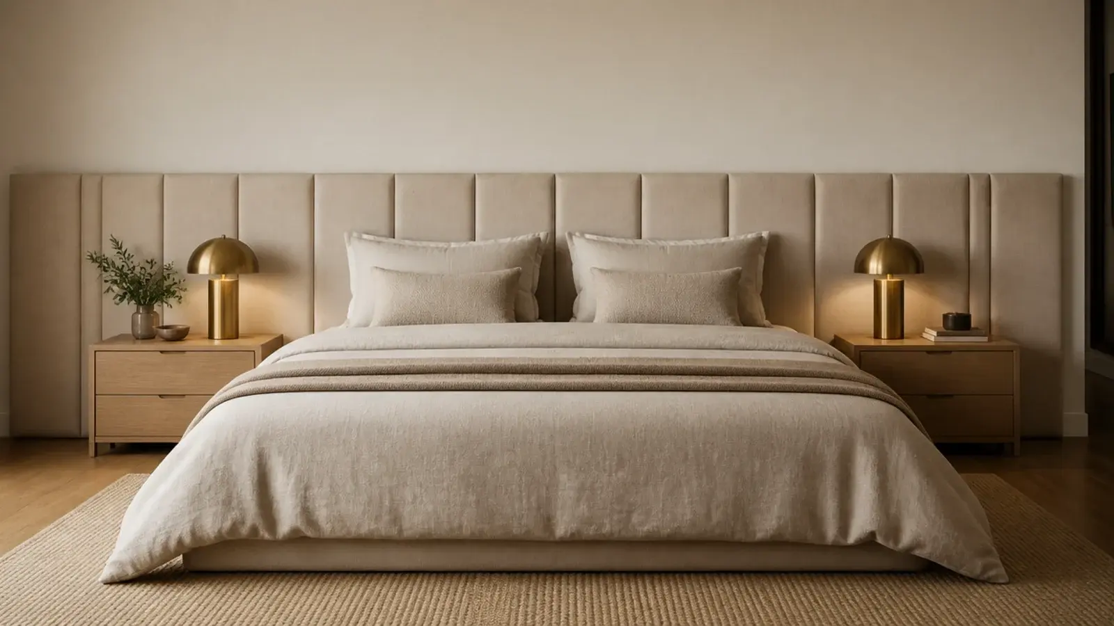 wide headboard panel now spanning past both sides of a king