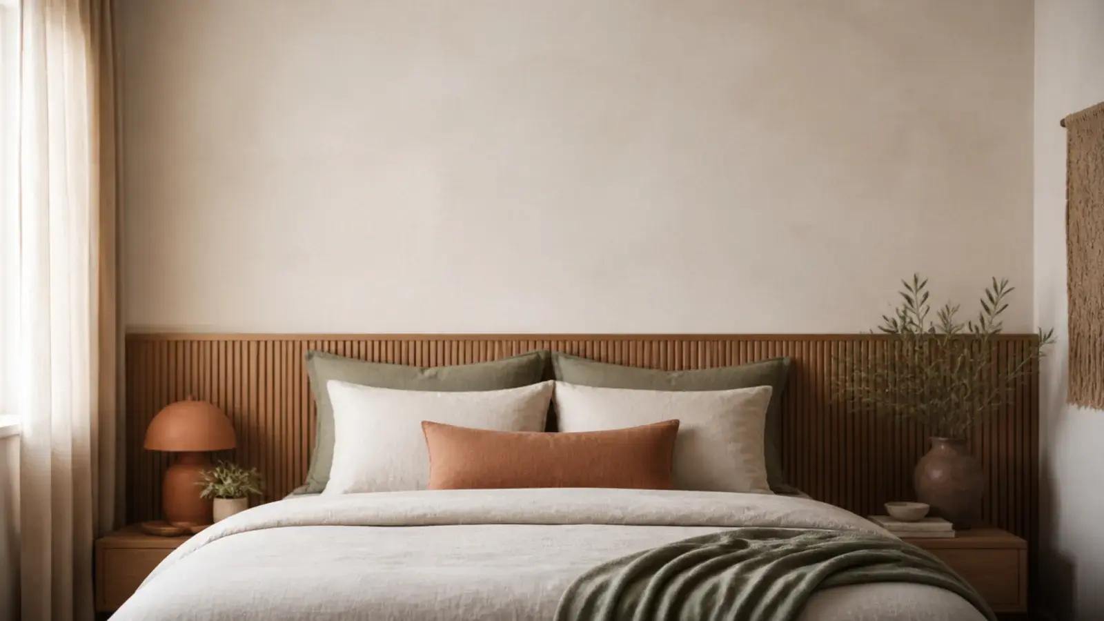 vertical collage image of compact headboards for small bedrooms and rentals