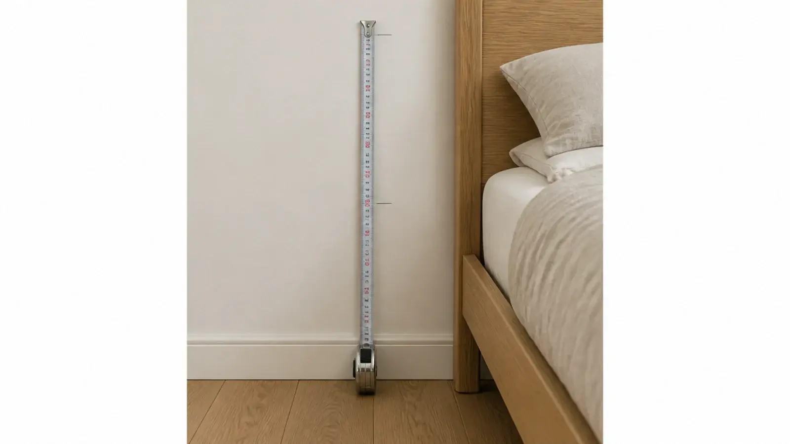 tape measure running from the floor instead of the mattress top