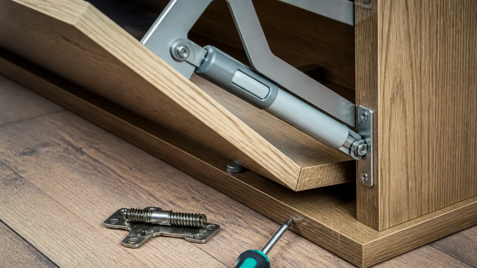 retrofitted soft close damper fitted inside a shoe cabinet drawer