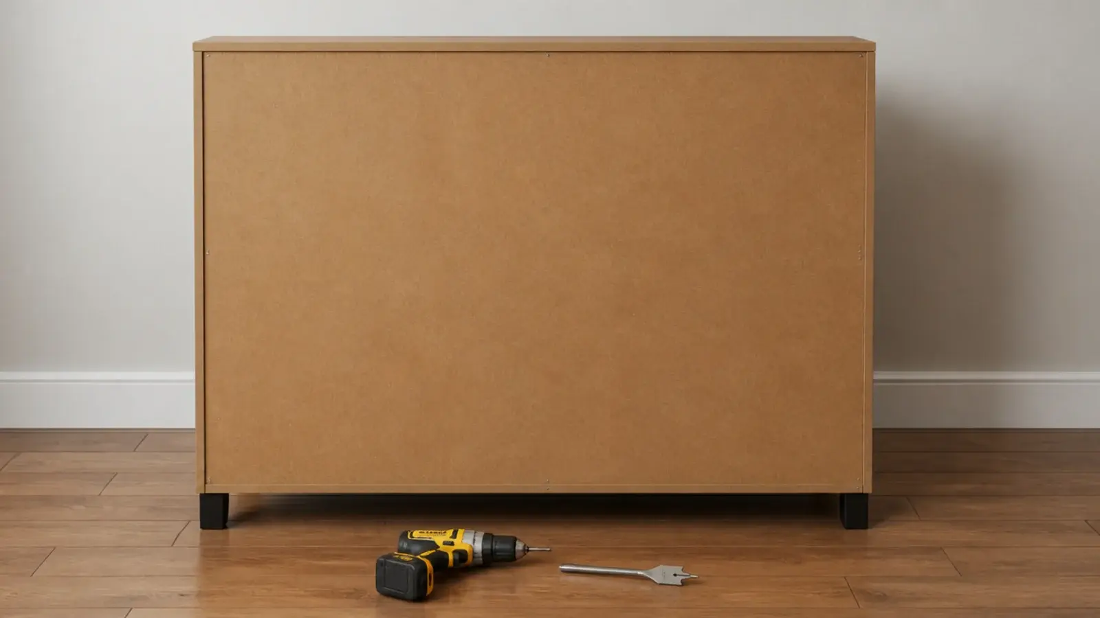solid unvented back panel of a shoe cabinet with no airflow holes