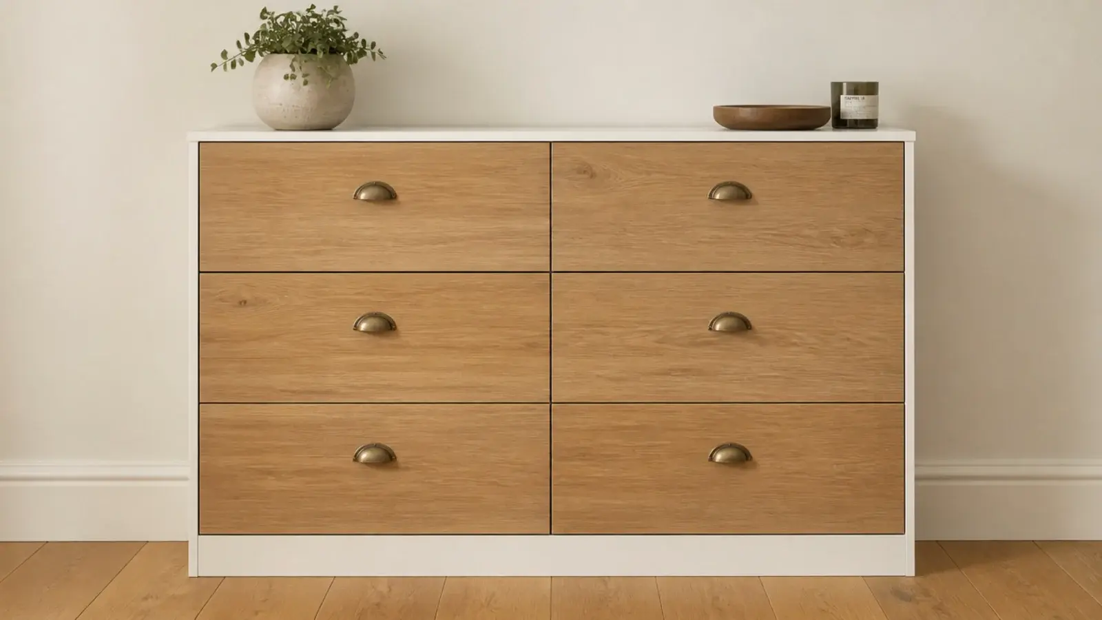 upgraded flat pack shoe cabinet with new oak fronts and a plinth