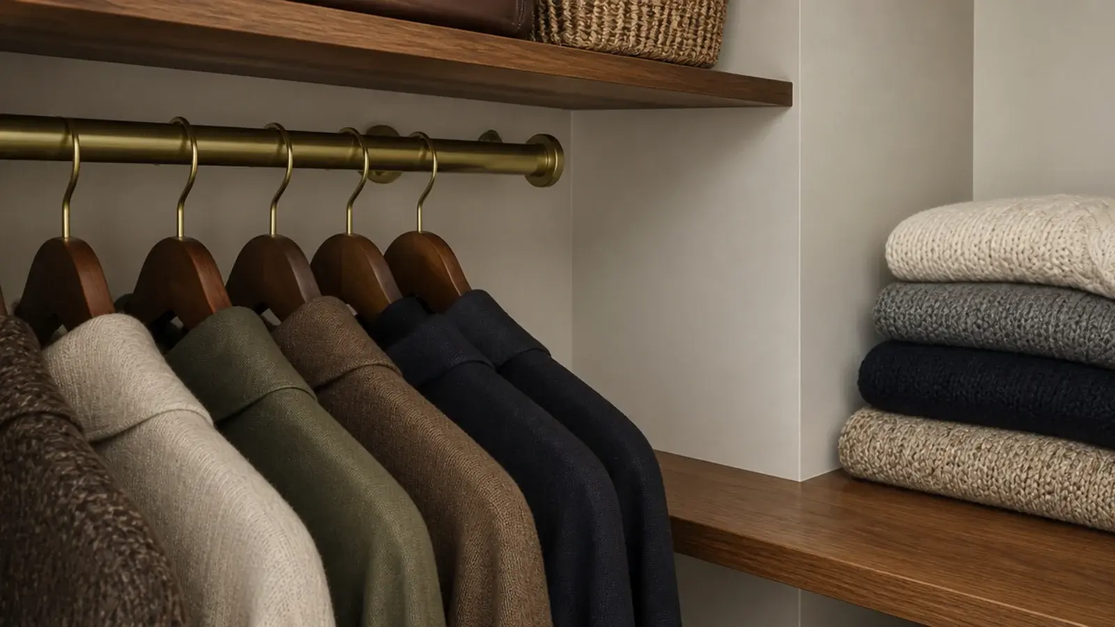 closet corner where a hanging rod stops short of the return wall