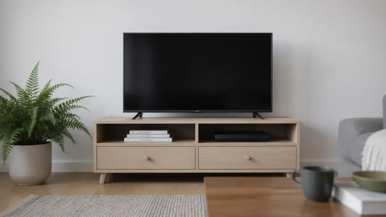 compact media unit sized a little wider than the screen above it
