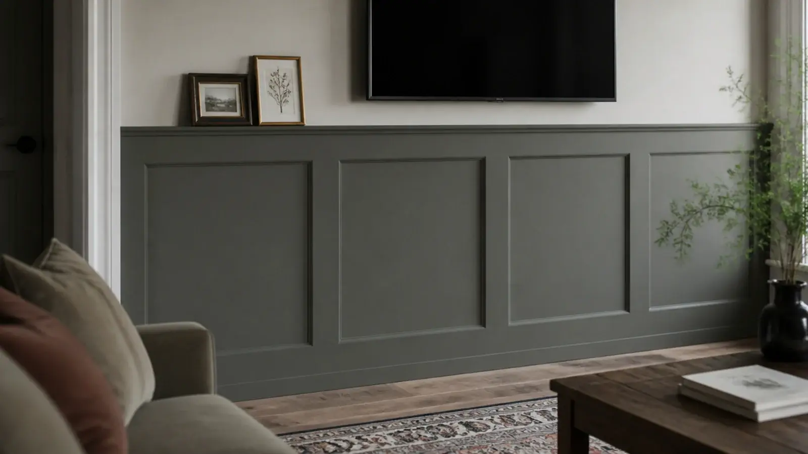 half height panelling bringing a tall narrow wall down to human scale