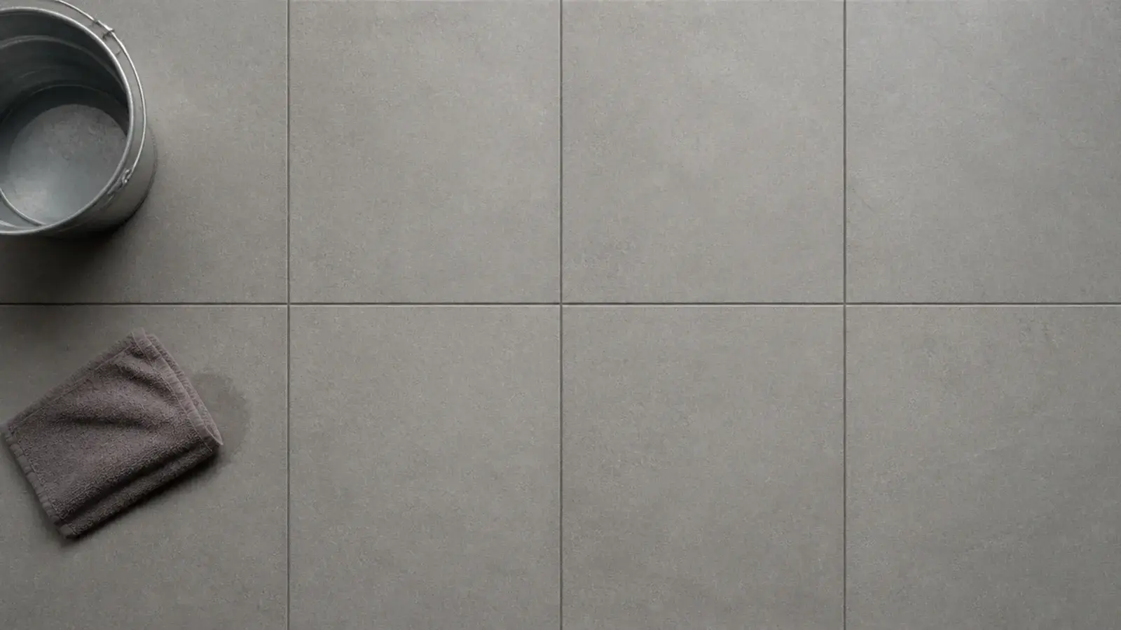 matte grey porcelain utility floor tile with a slip resistant finish