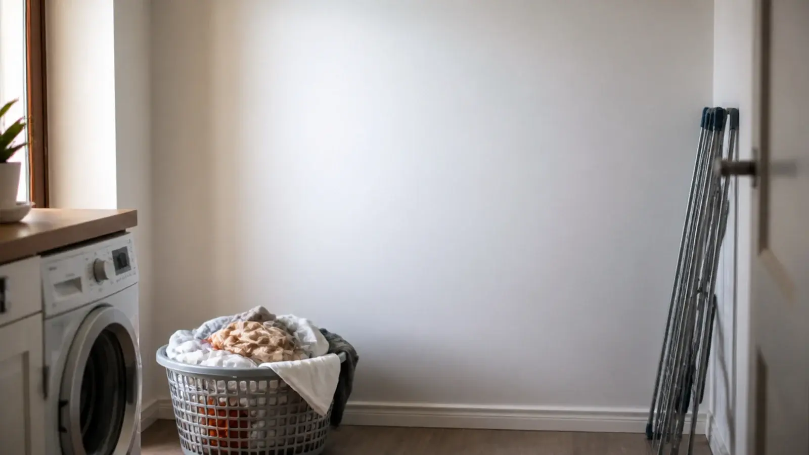 bare painted wall left deliberately clear in a working utility