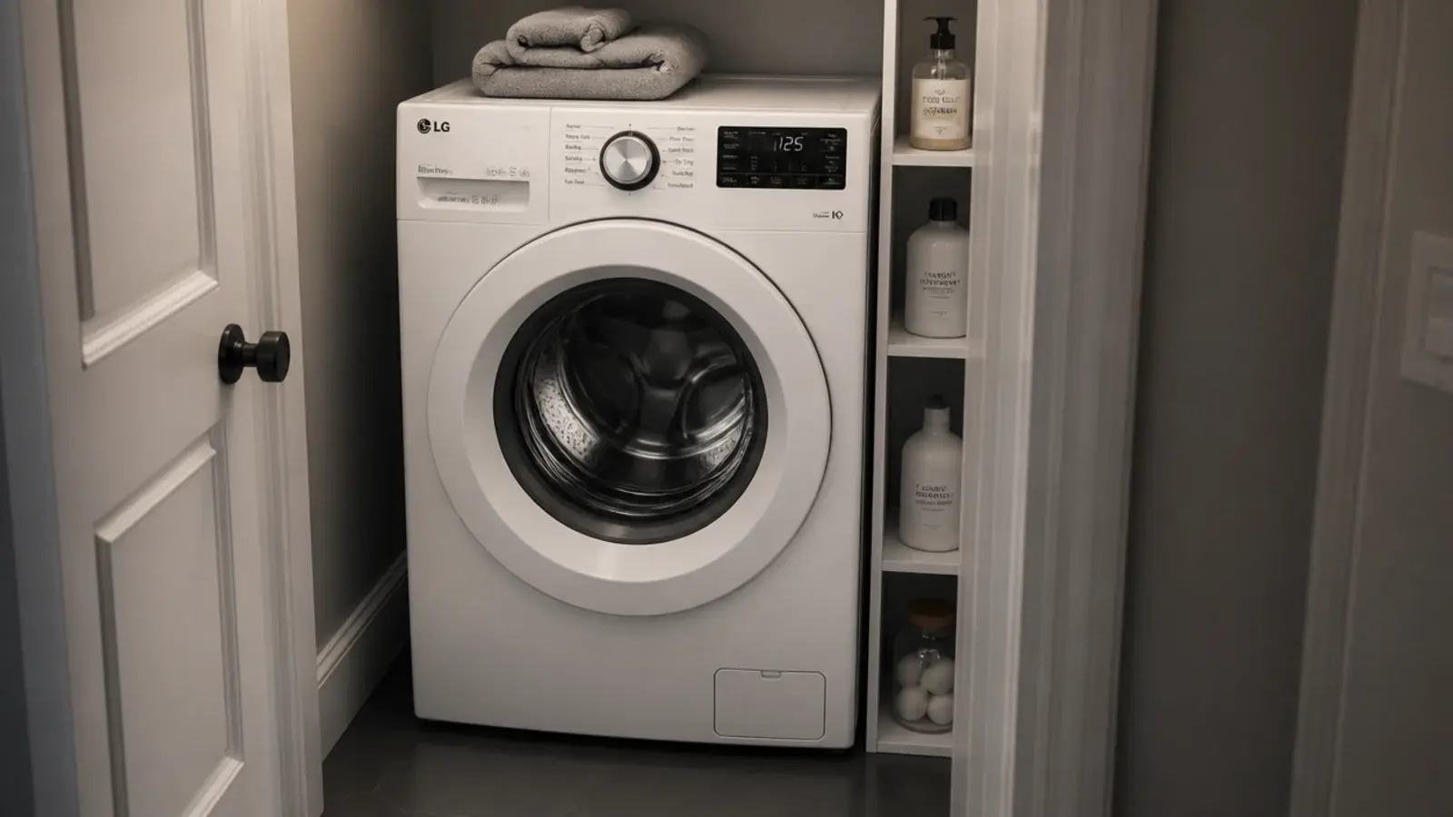 single washer dryer combo machine filling the only appliance slot available