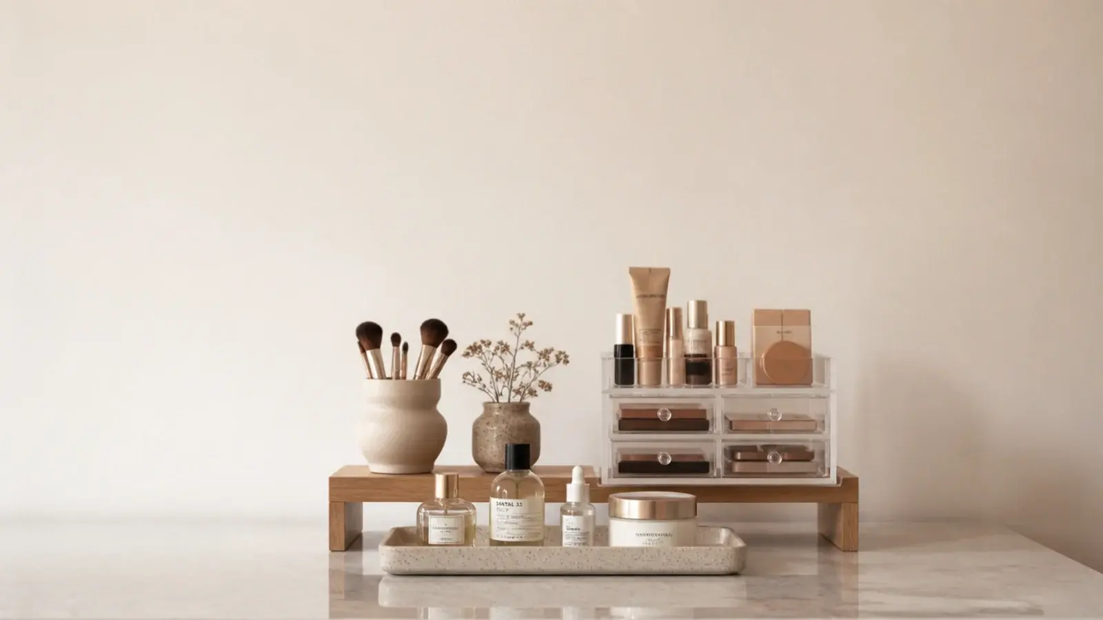 vertical buying guide showing the best vanity organizers compared by type