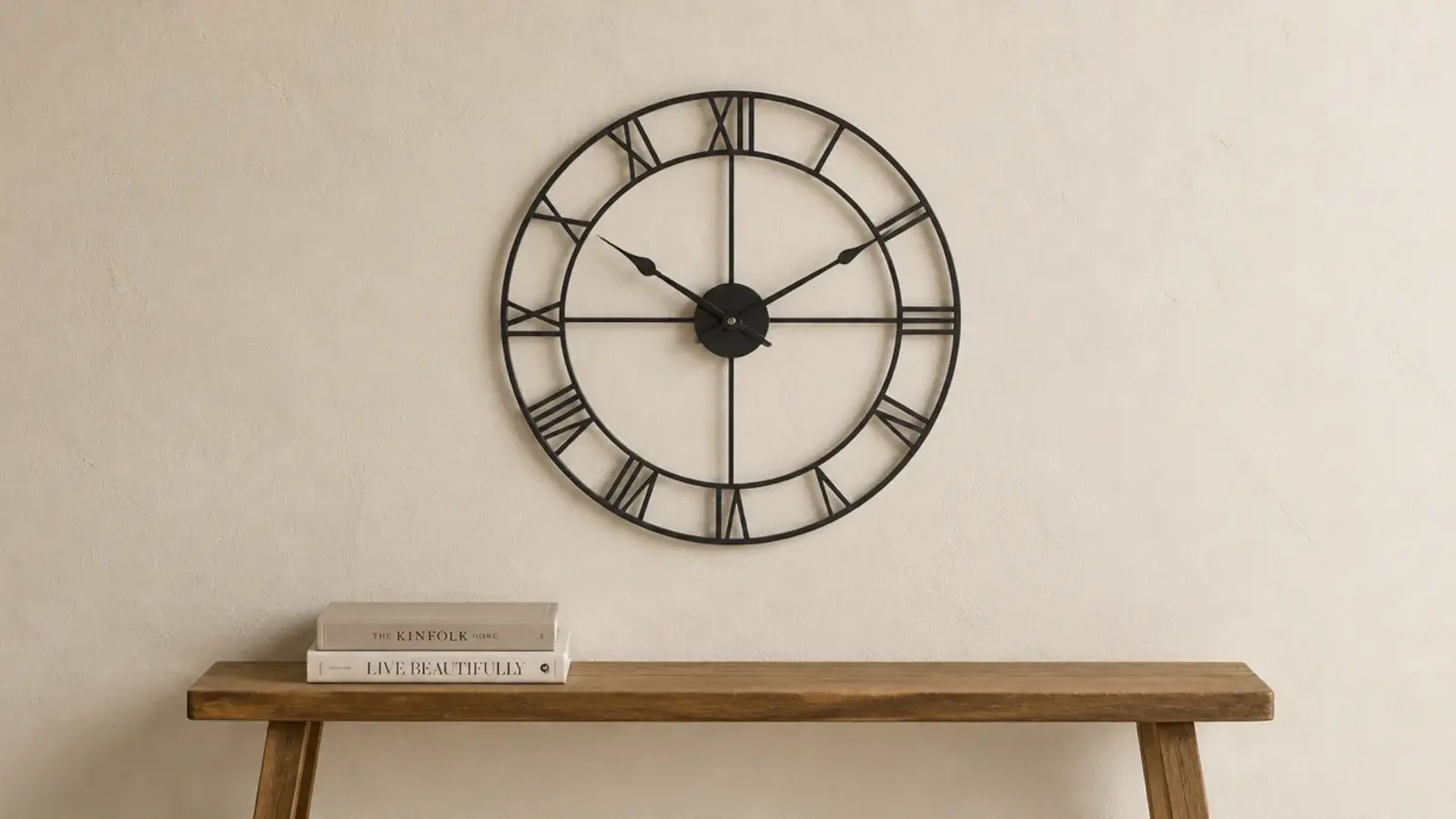 open ring clock letting wall colour show through the middle