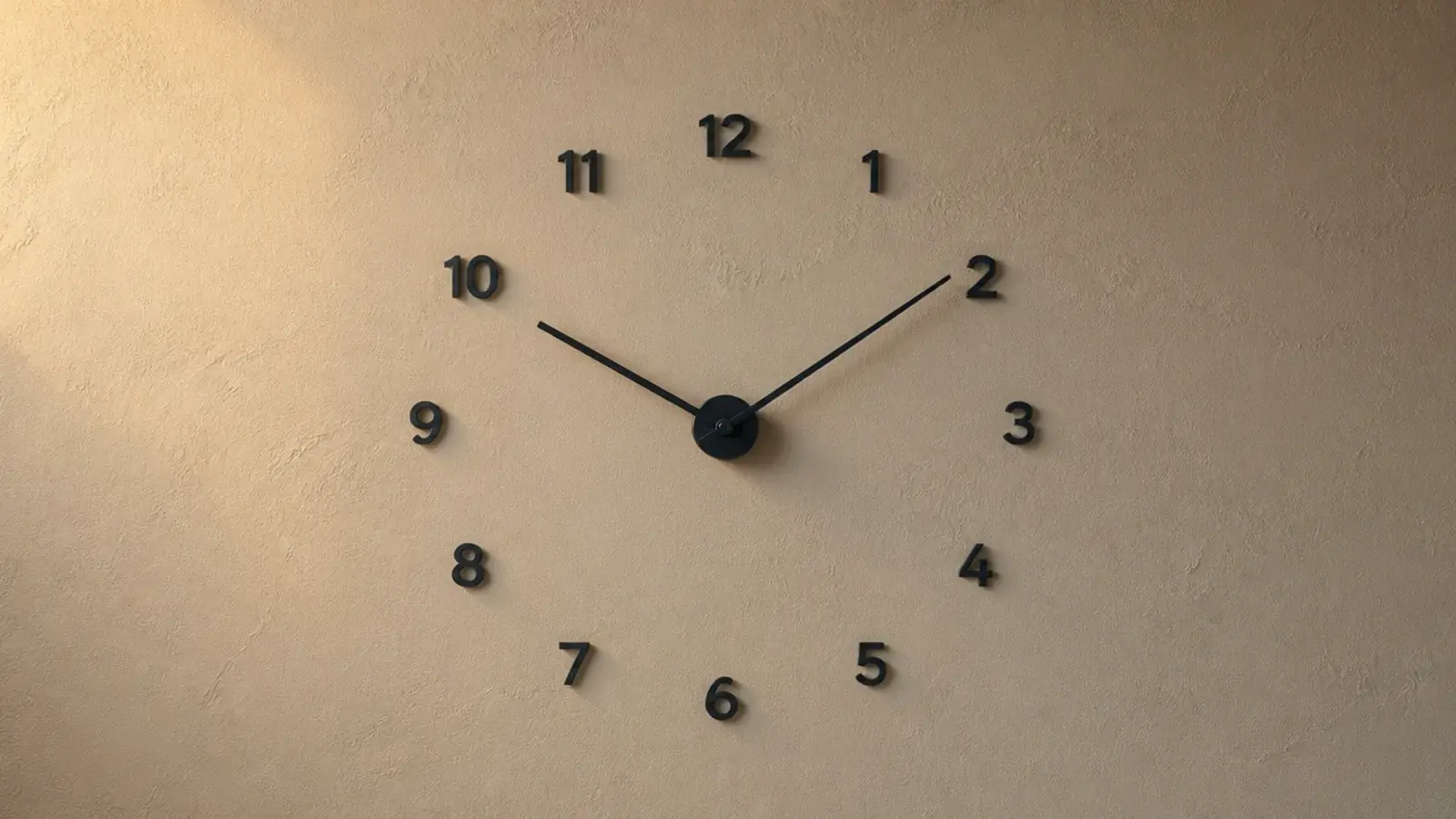 adhesive numerals fixed straight to plaster with central hands