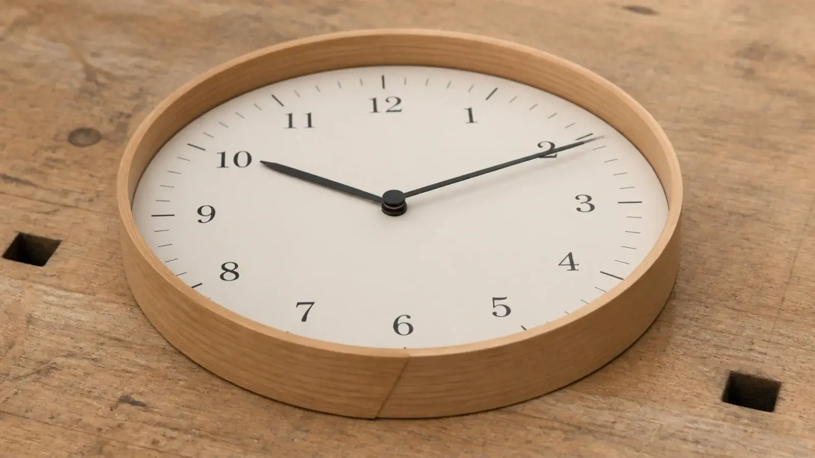 thin bentwood clock rim curved in one continuous timber strip