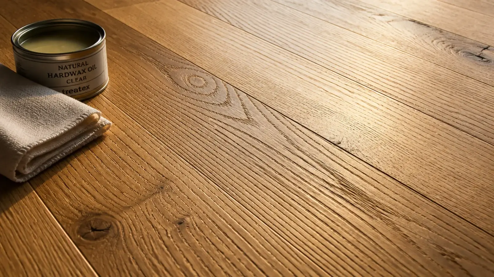natural hardwax oil finish on oak with visible open grain and low sheen