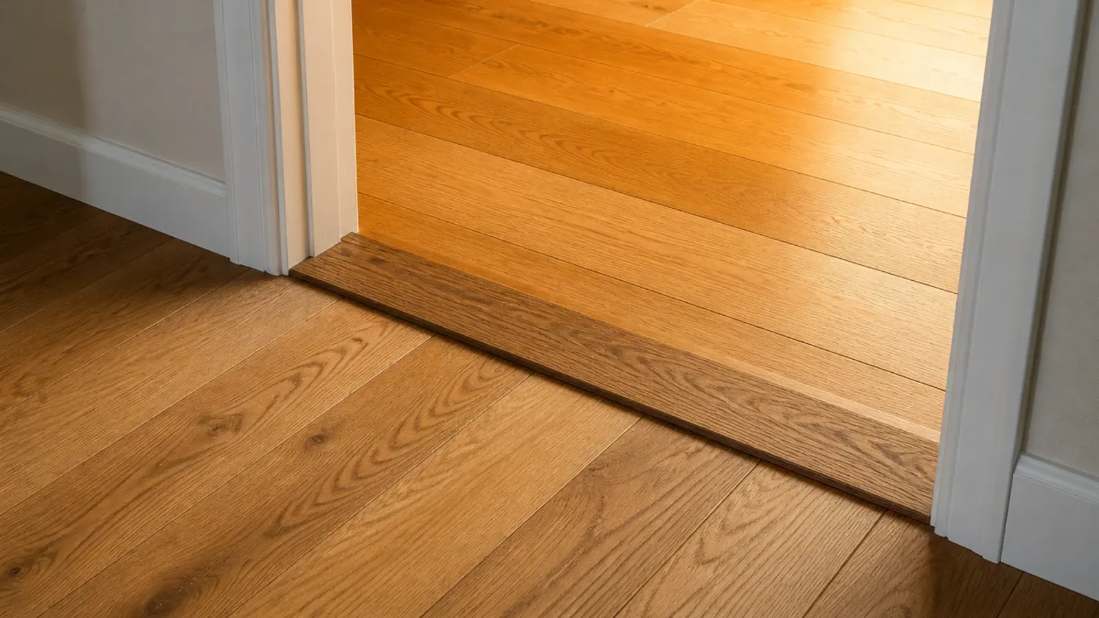 boards changing direction exactly at a doorway between two rooms
