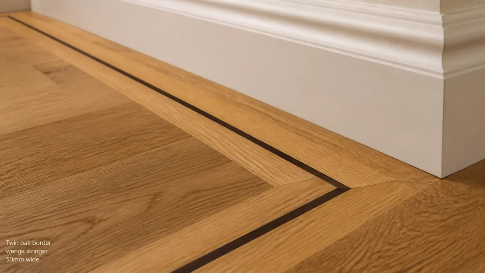 twin timber border bands separated by a thin dark stringer line