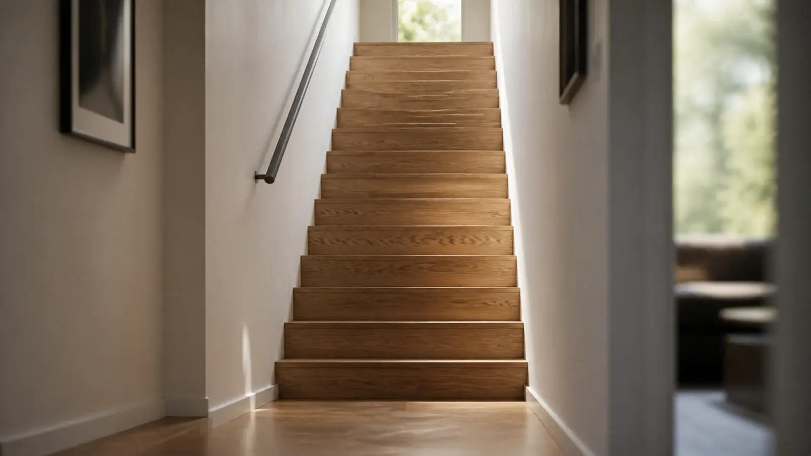 oak stair treads and risers finished as a single continuous surface