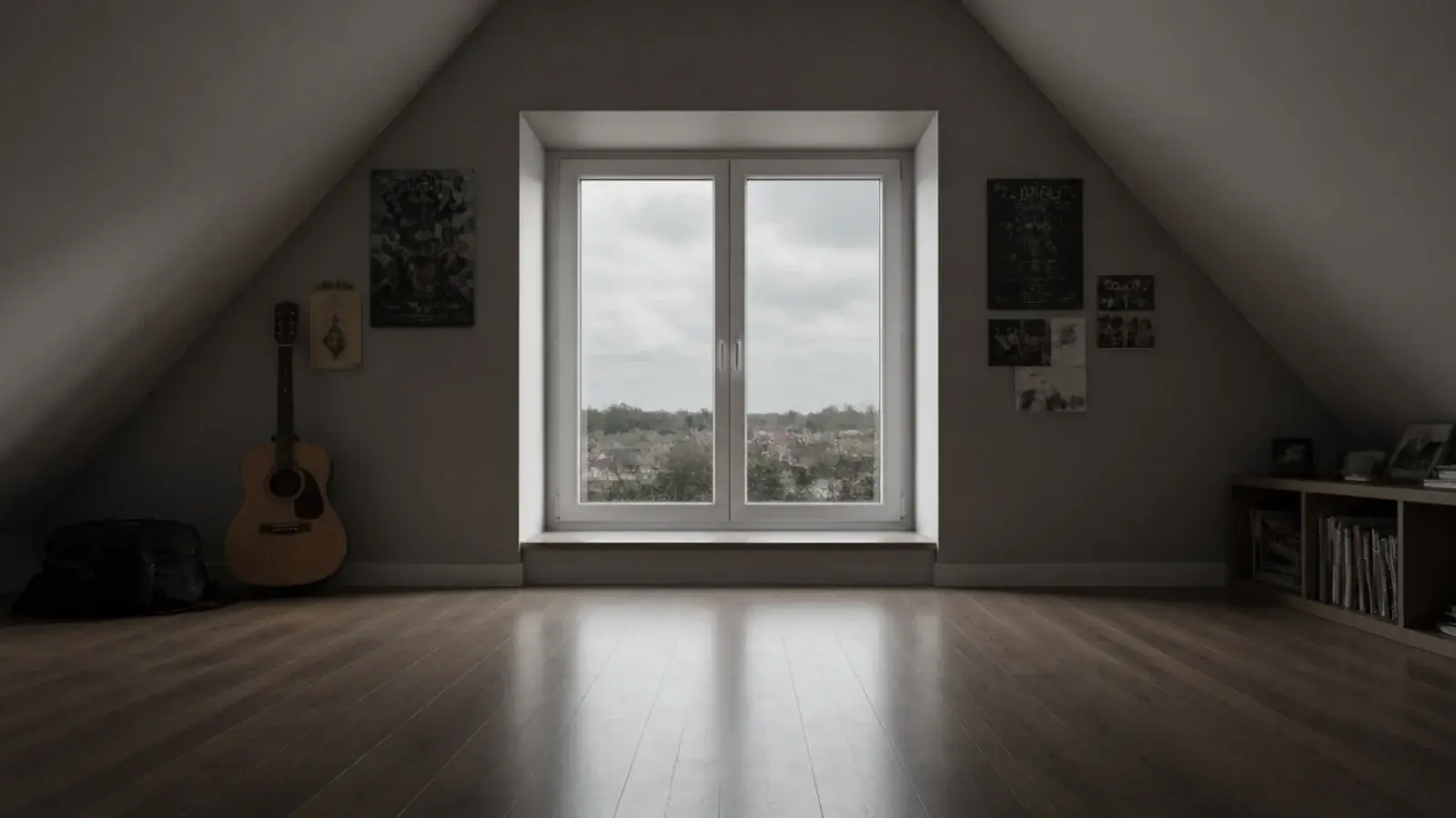 unblocked escape window in a teenage attic bedroom with clear floor