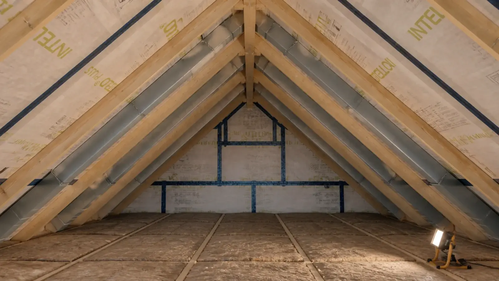 rigid vent channels fitted above rafter insulation in a loft roof