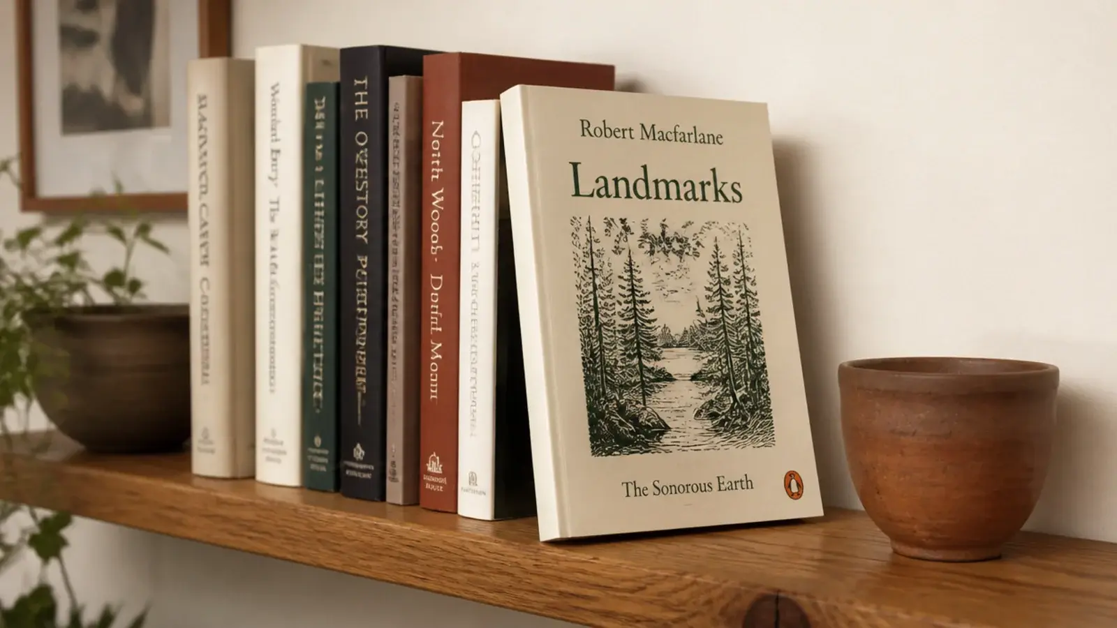 single book displayed cover out among upright spines on a shelf