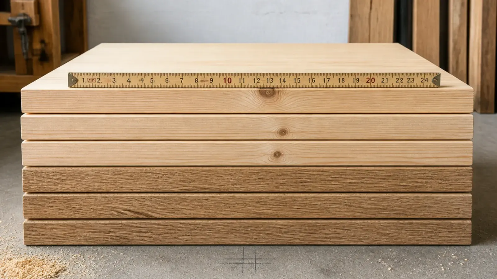 stock solid wood shelf boards stacked ready for living room built-in shelving